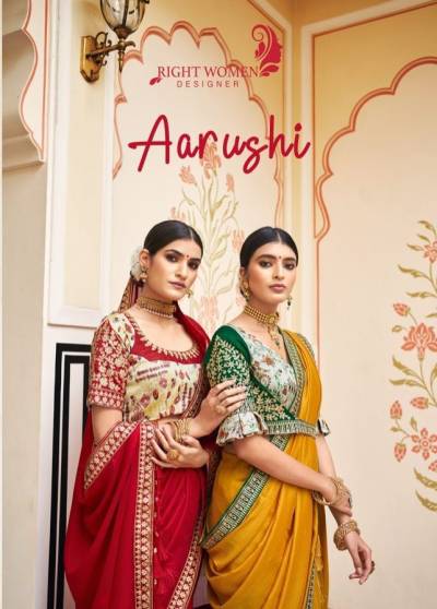 Aarushi By Right Women Designer Vichitra Silk Saree collection